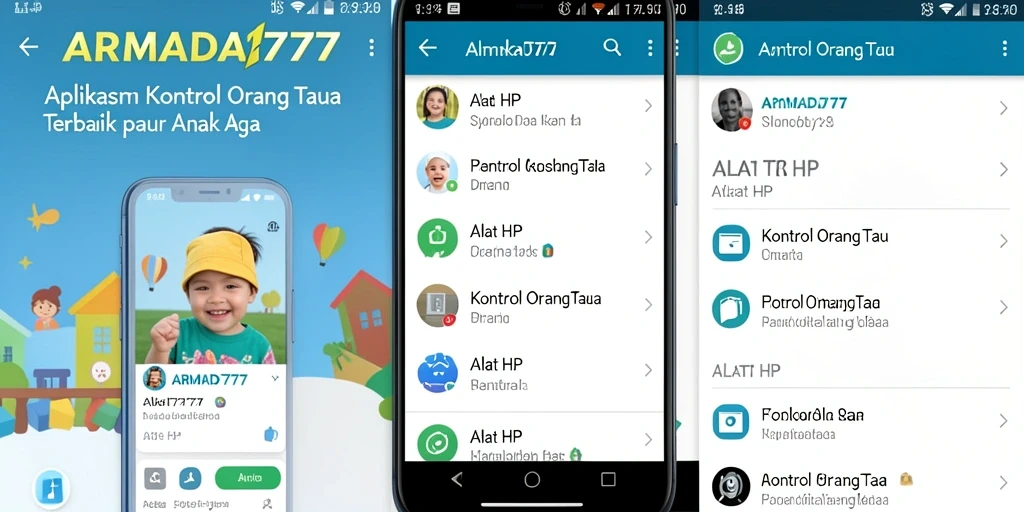 Tampilan antarmuka aplikasi Kontrol Orang Tua ARMADA777 yang user-friendly.