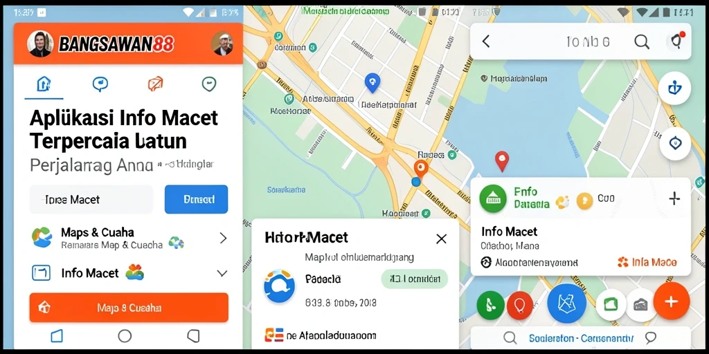 Tampilan utama aplikasi Info Macet BANGSAWAN88 menunjukkan kondisi lalu lintas terkini.