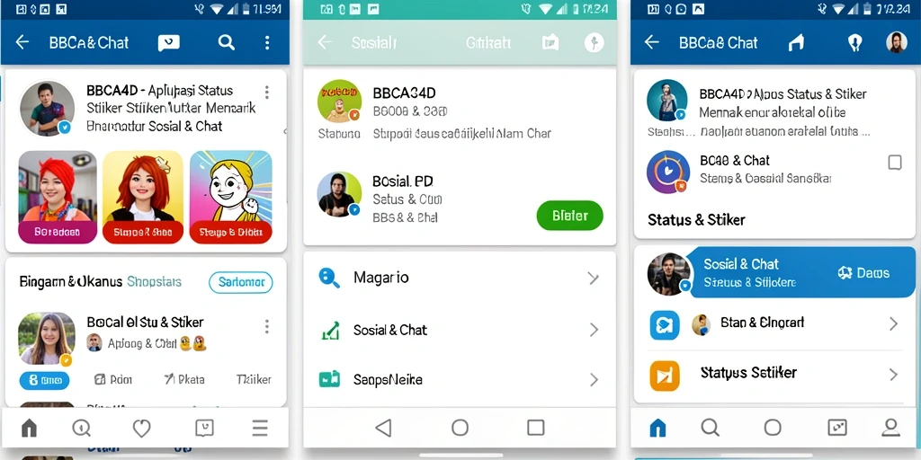Screenshot utama BBCA4D menampilkan beragam stiker yang menarik dan mudah diakses.