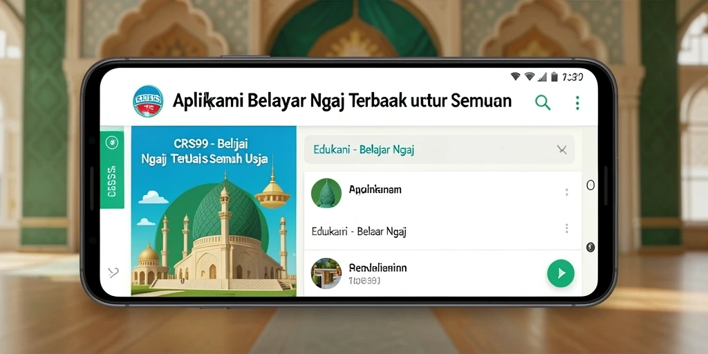 Tampilan antarmuka aplikasi CRS99 untuk belajar ngaji.