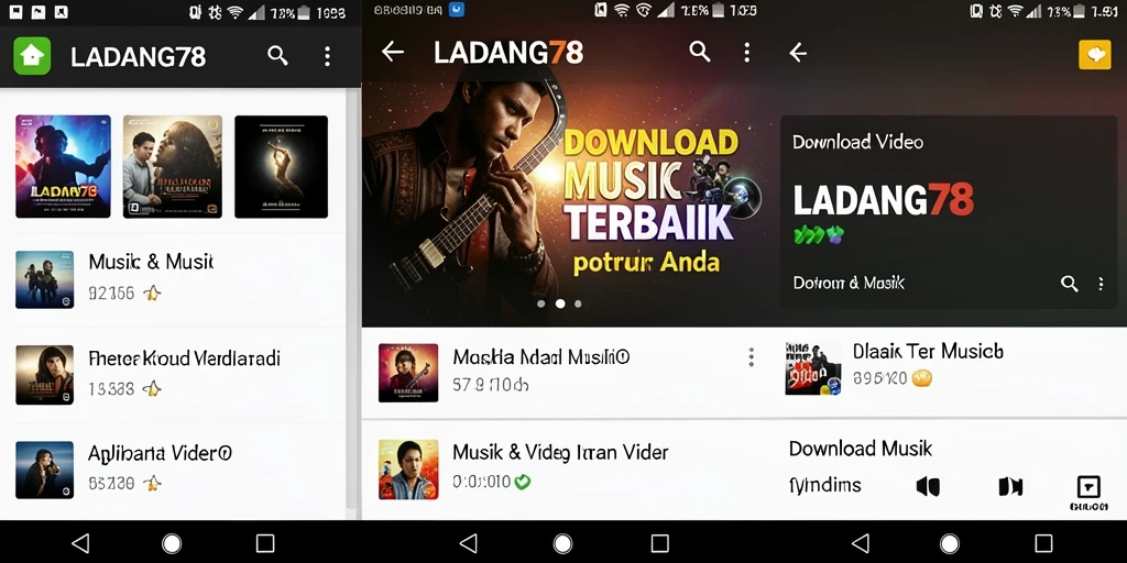 Tampilan antarmuka pengguna LADANG78 untuk Download Musik yang mudah digunakan.