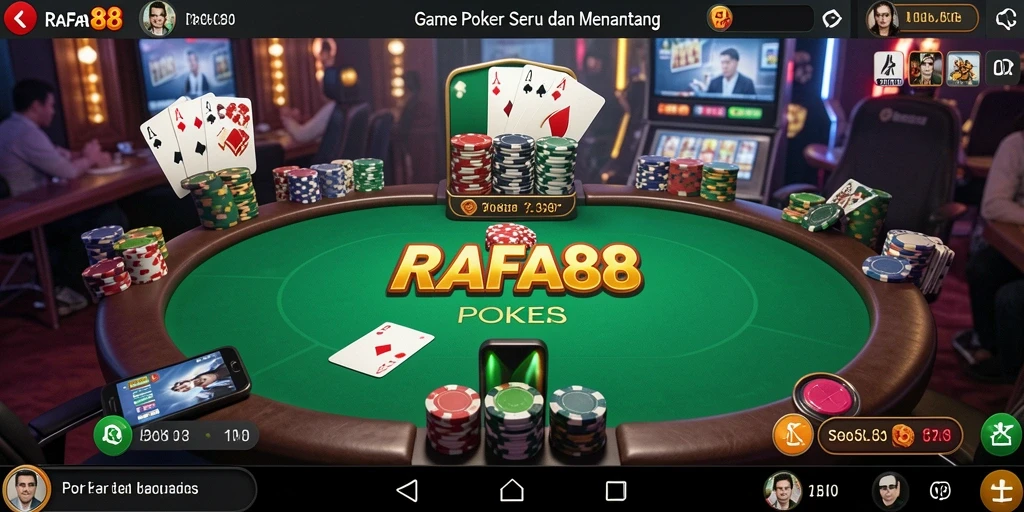 Tampilan antarmuka RAFA88 yang menarik saat bermain Poker.