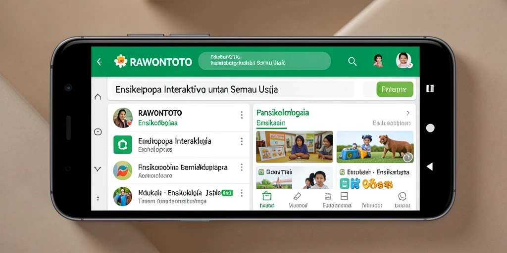 Antarmuka aplikasi RAWONTOTO yang informatif dan menarik.