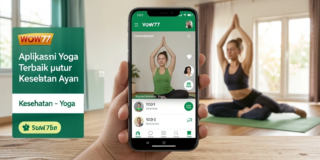 Tampilan antarmuka aplikasi WOW77 untuk latihan Yoga.